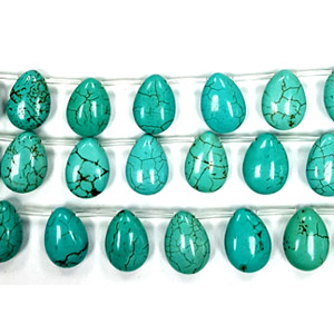 STABLIZED TURQUOISE PEAR 10X14MM SIDE DRILL